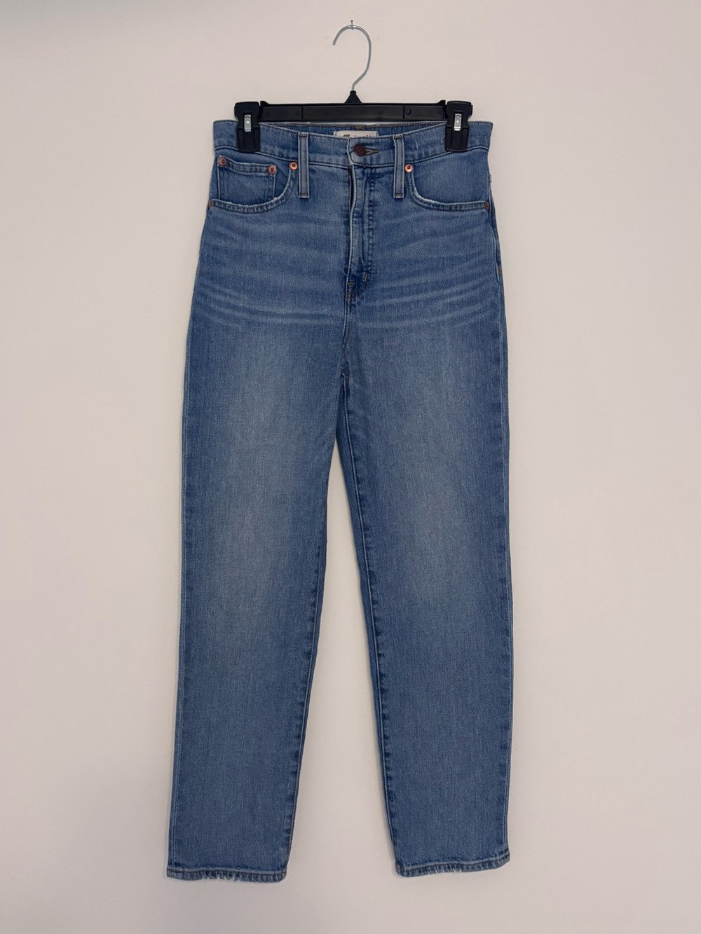 Madewell Classic Straight Jean Light Medium Wash High Rise Denim Size 25